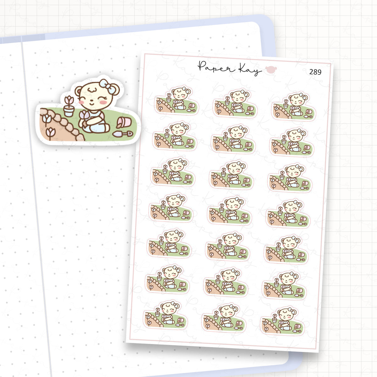 Planting Flowers/Gardening/Flower Bed Sticker Sheet