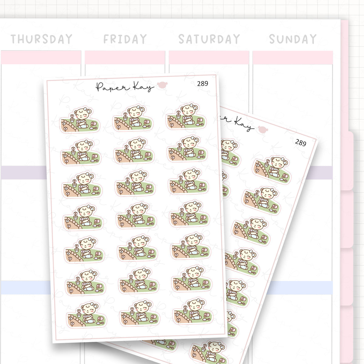 Planting Flowers/Gardening/Flower Bed Sticker Sheet