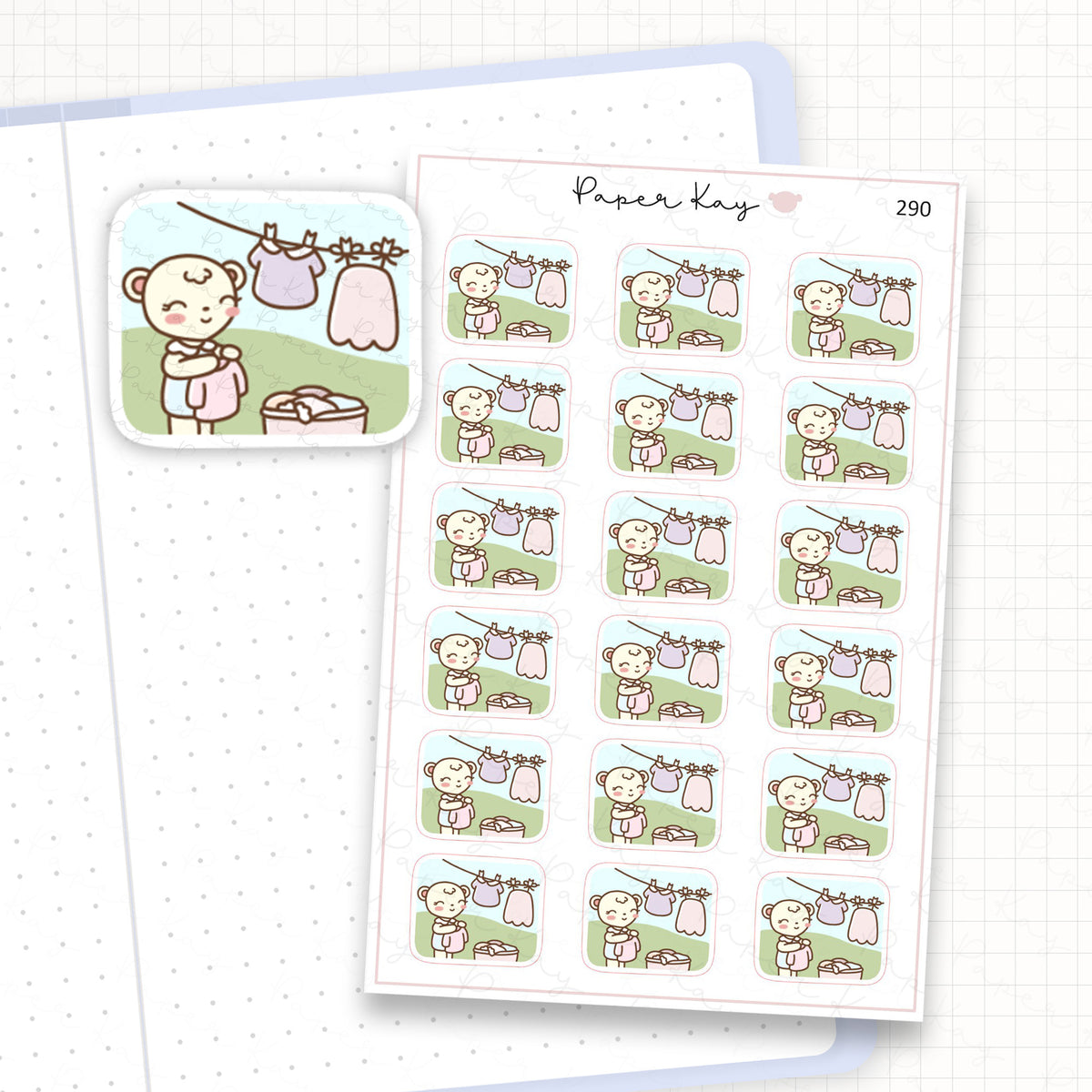Washing Line/Laundry Sticker Sheet