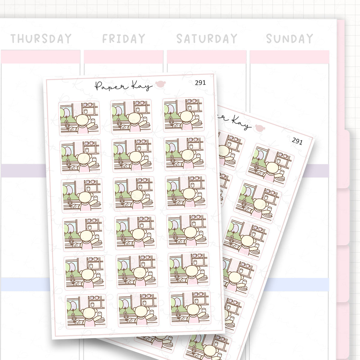 Reorganise Kitchen Cupboard/Clean Sticker Sheet
