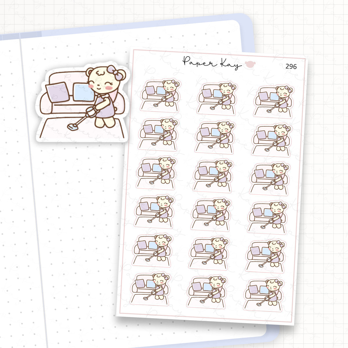 Vacuuming Sticker Sheet