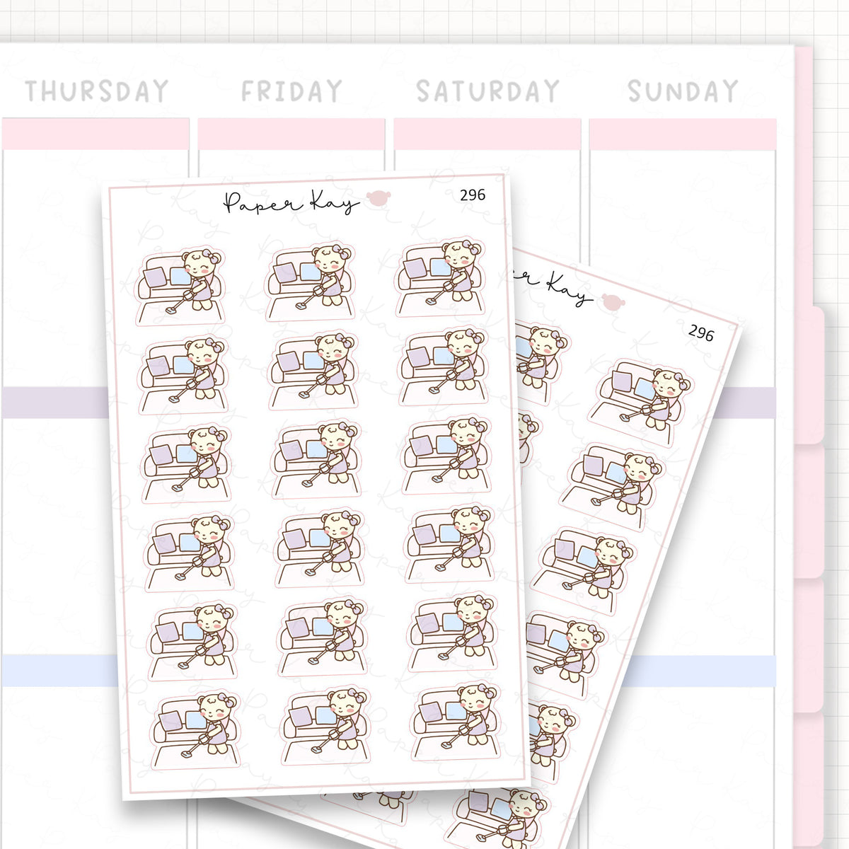 Vacuuming Sticker Sheet