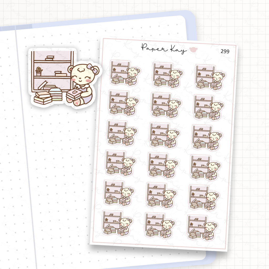Organise Bookcase/Shelves Sticker Sheet
