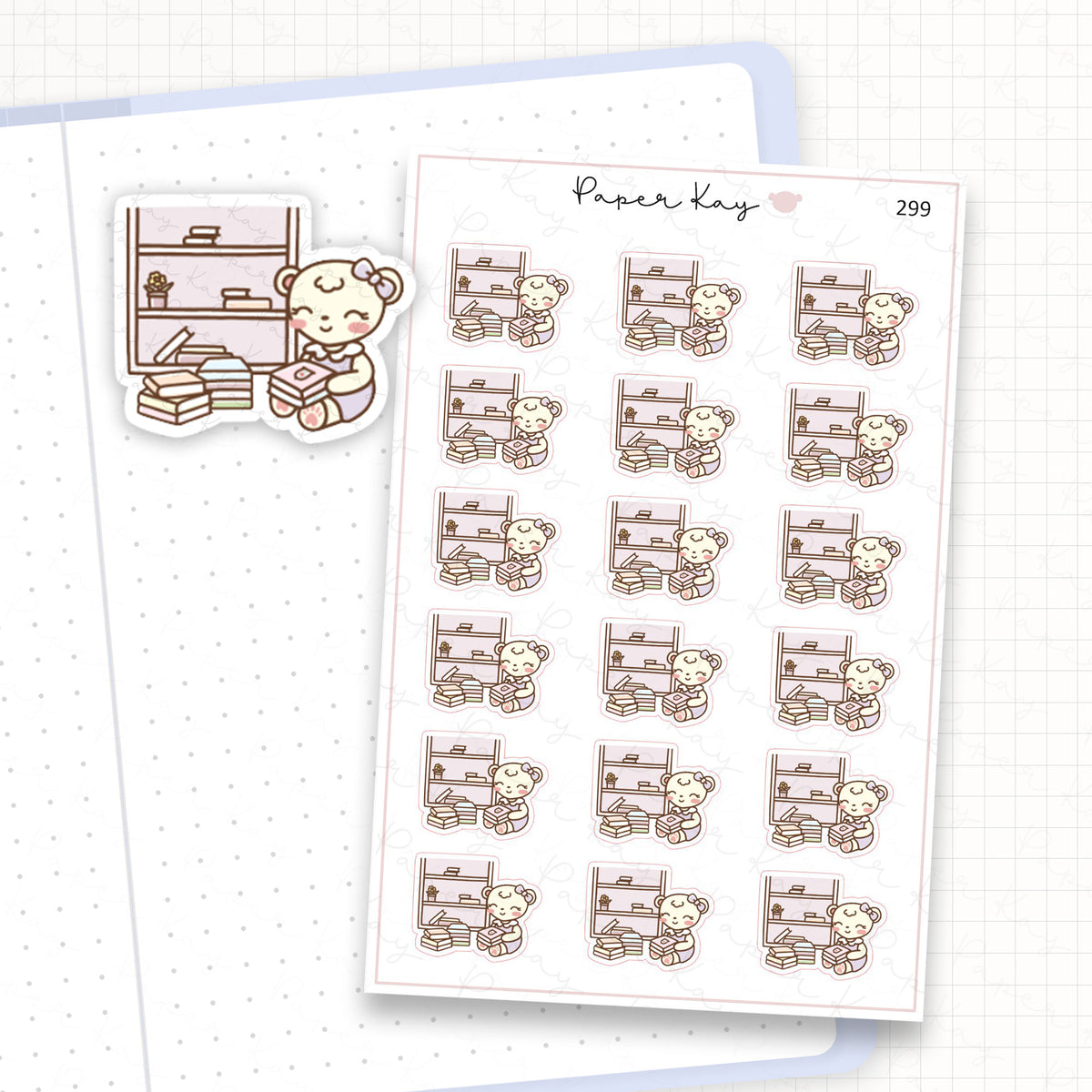 Organise Bookcase/Shelves Sticker Sheet