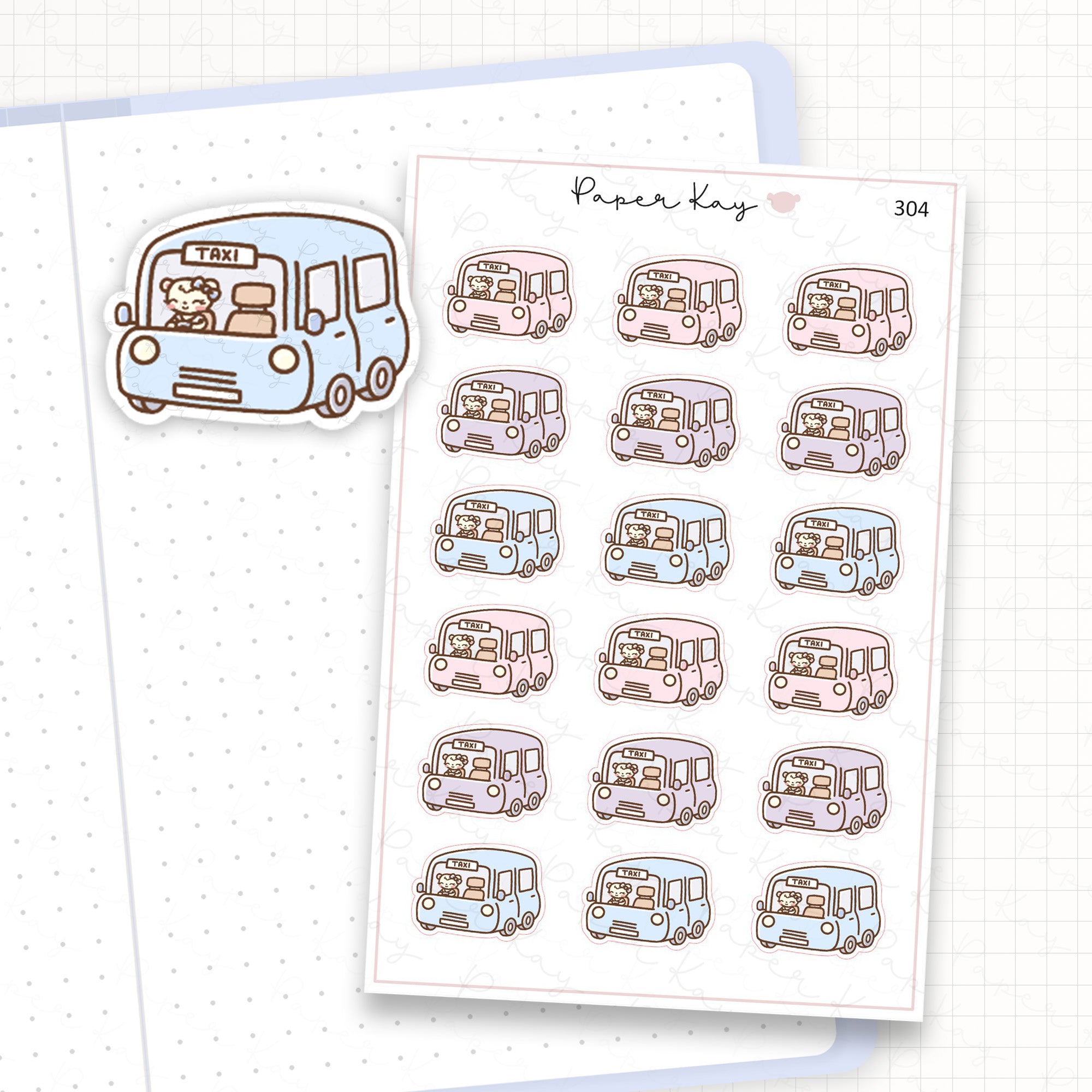 Zoomed in image of the doodles from a character planner sticker sheet.