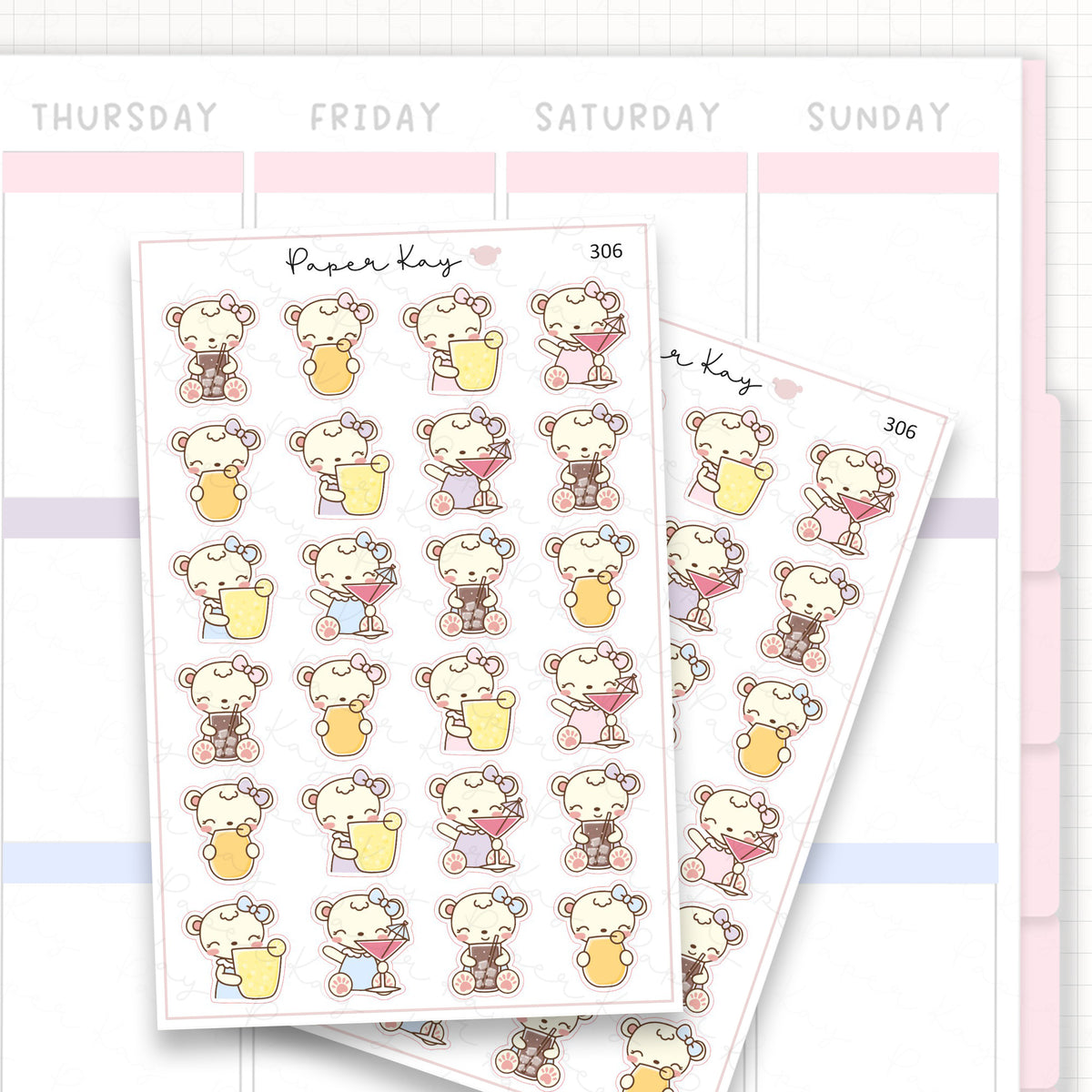 Summer Drinks Sticker Sheet
