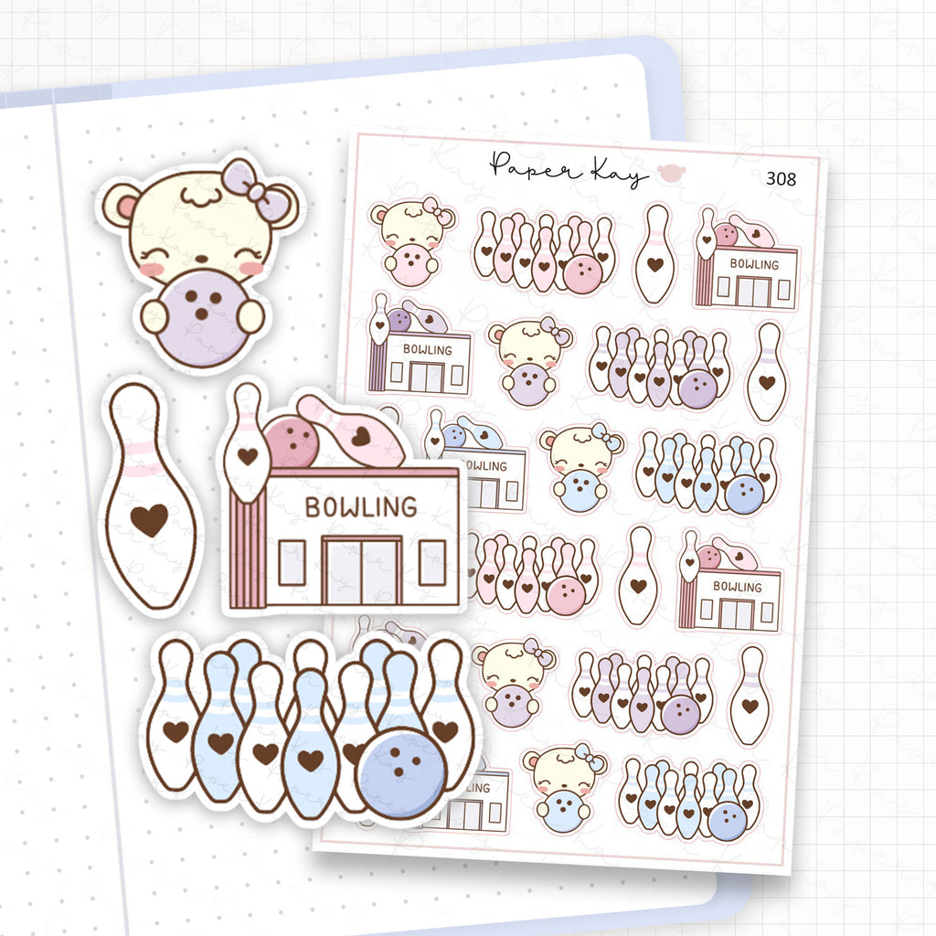 Bowling Sticker Sheet