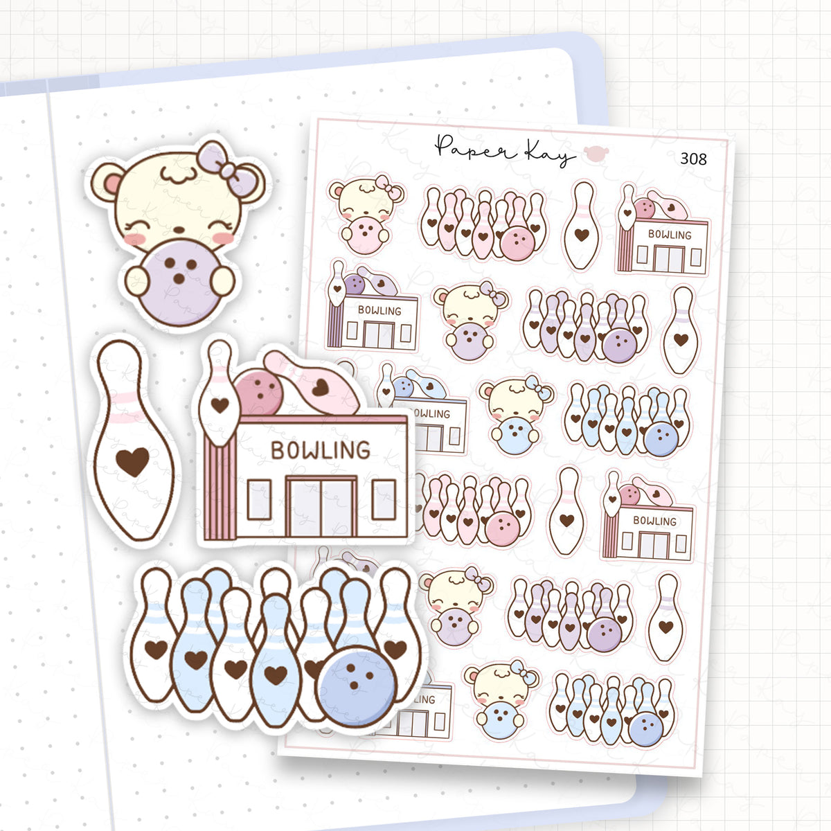 Bowling Sticker Sheet