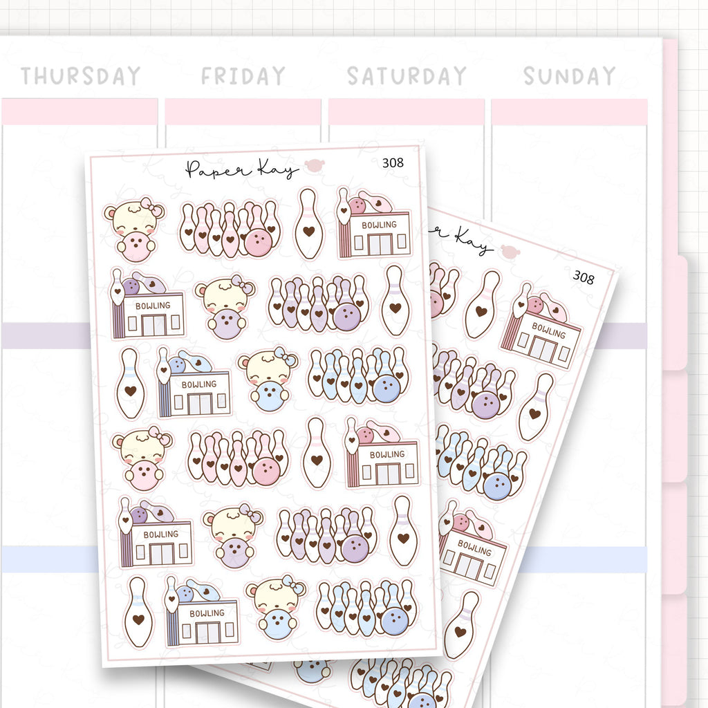 Bowling Sticker Sheet