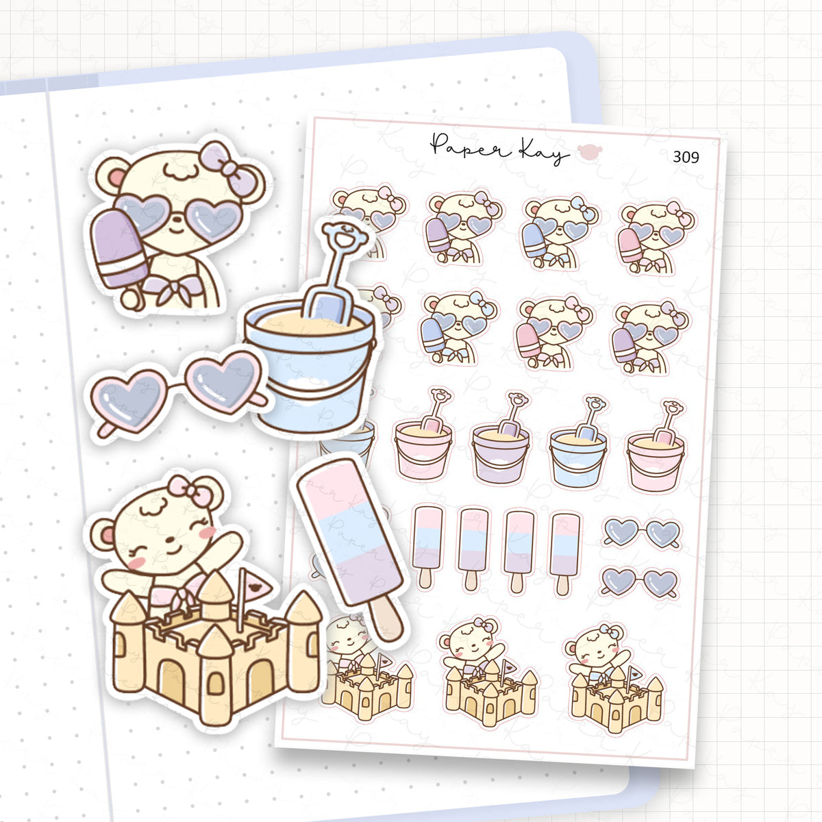 Sand Castle/Beach Sticker Sheet