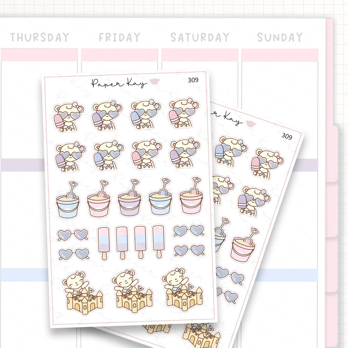 Sand Castle/Beach Sticker Sheet