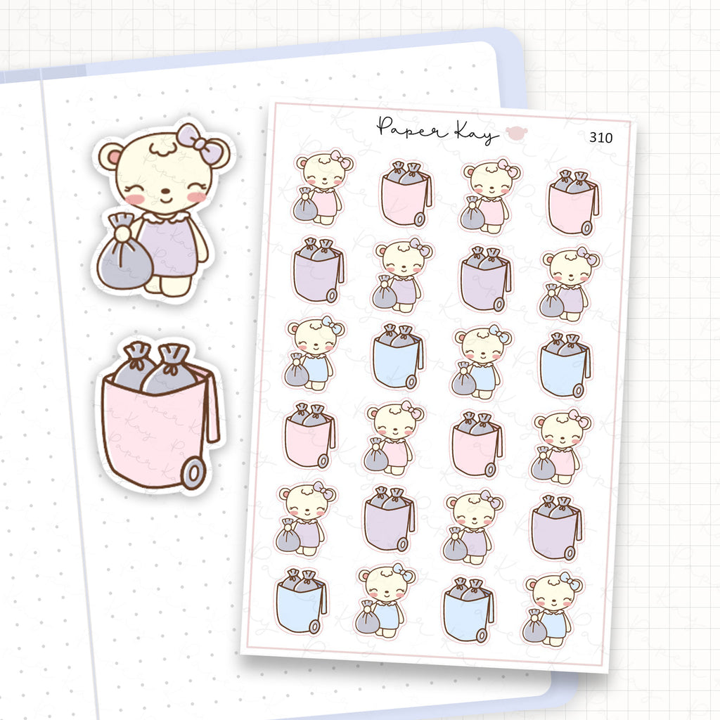 Rubbish Bin Sticker Sheet