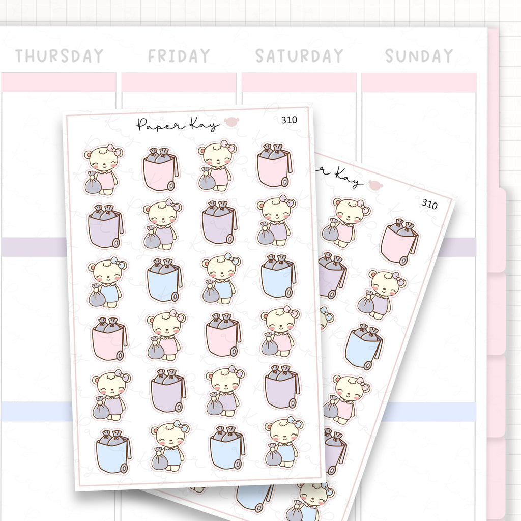Rubbish Bin Sticker Sheet