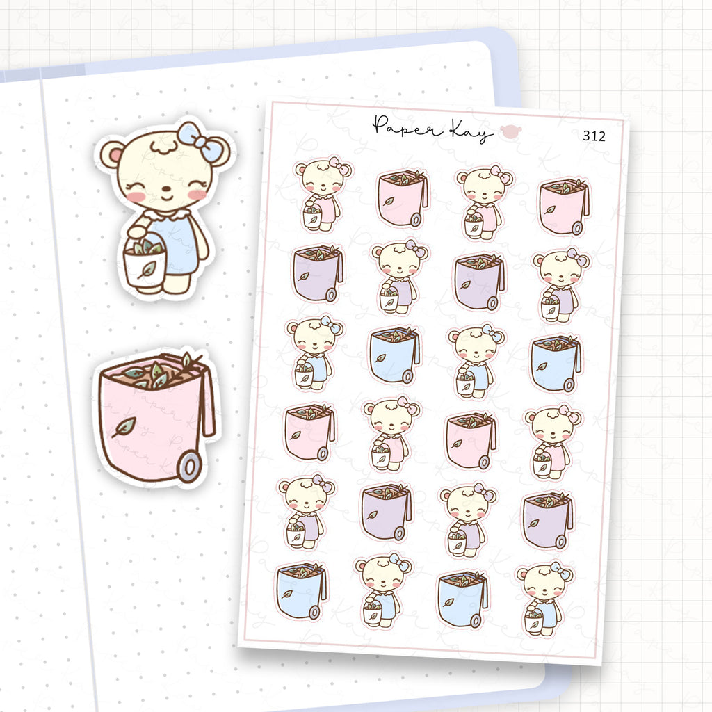 Garden Waste Bin Sticker Sheet