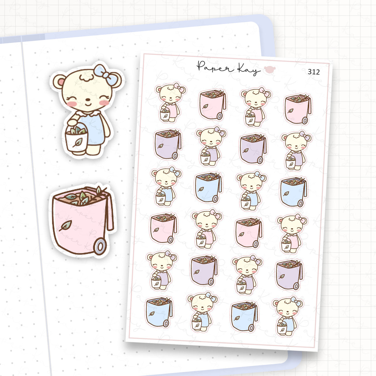 Garden Waste Bin Sticker Sheet