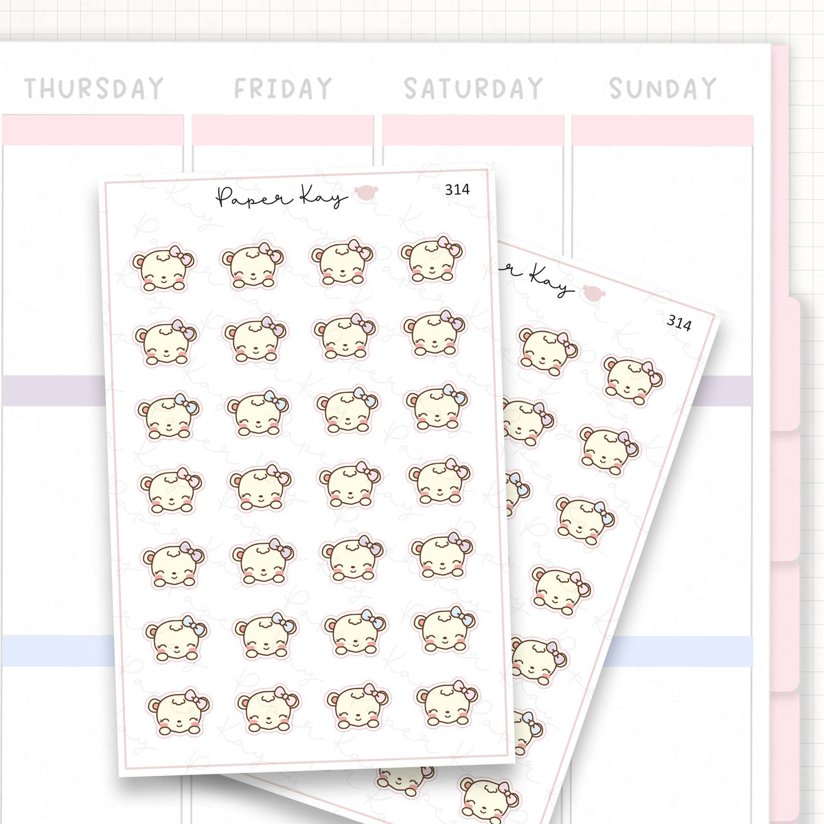 Sticker sheet product measurement.