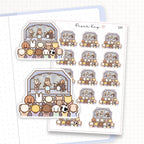 Zoomed in image of the doodles from a character planner sticker sheet.