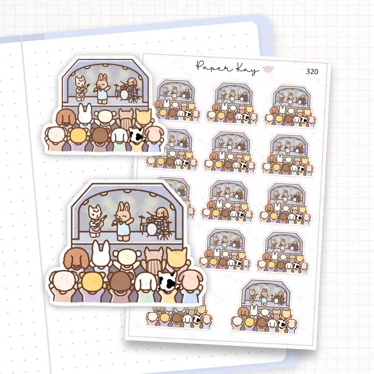 Zoomed in image of the doodles from a character planner sticker sheet.