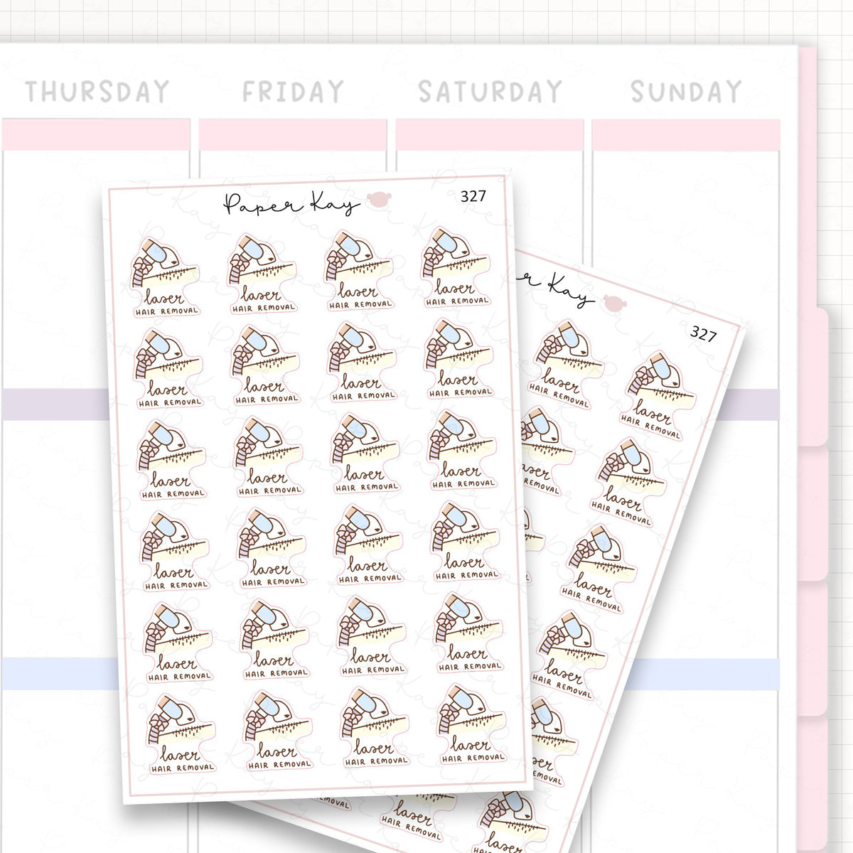 Sticker sheet product measurement.