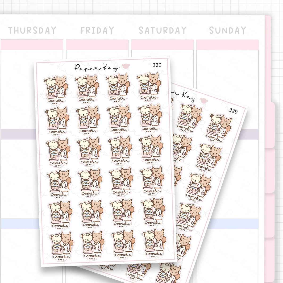 Cosmetic Appointment Sticker Sheet