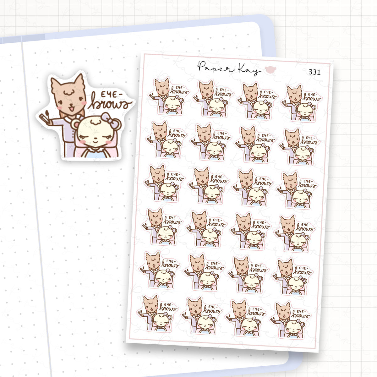 Eyebrow Appointment Sticker Sheet