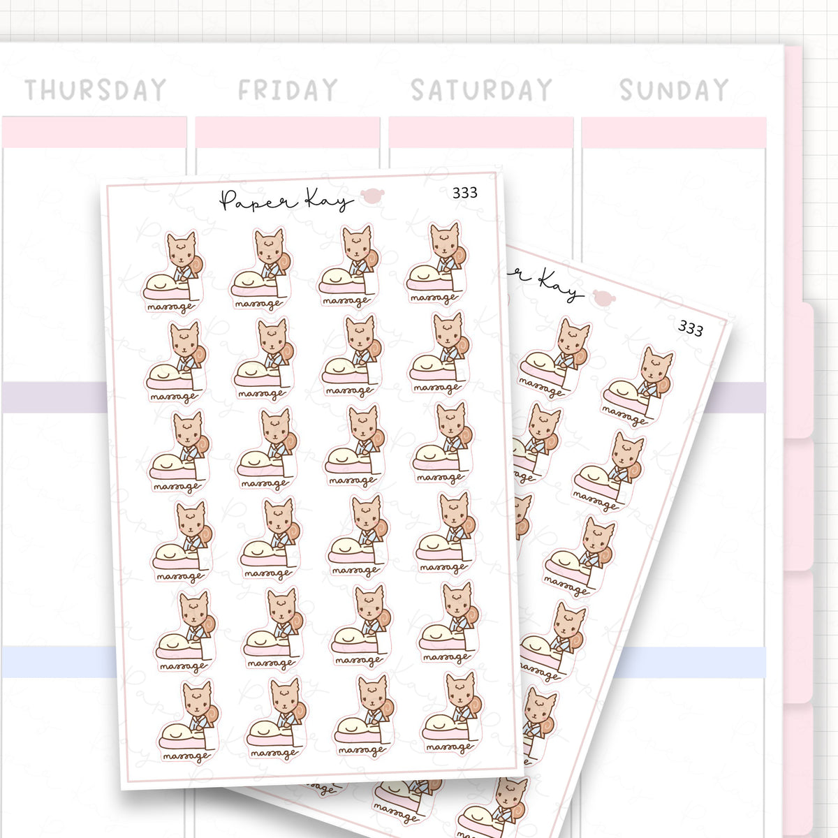 Massage Appointment Sticker Sheet