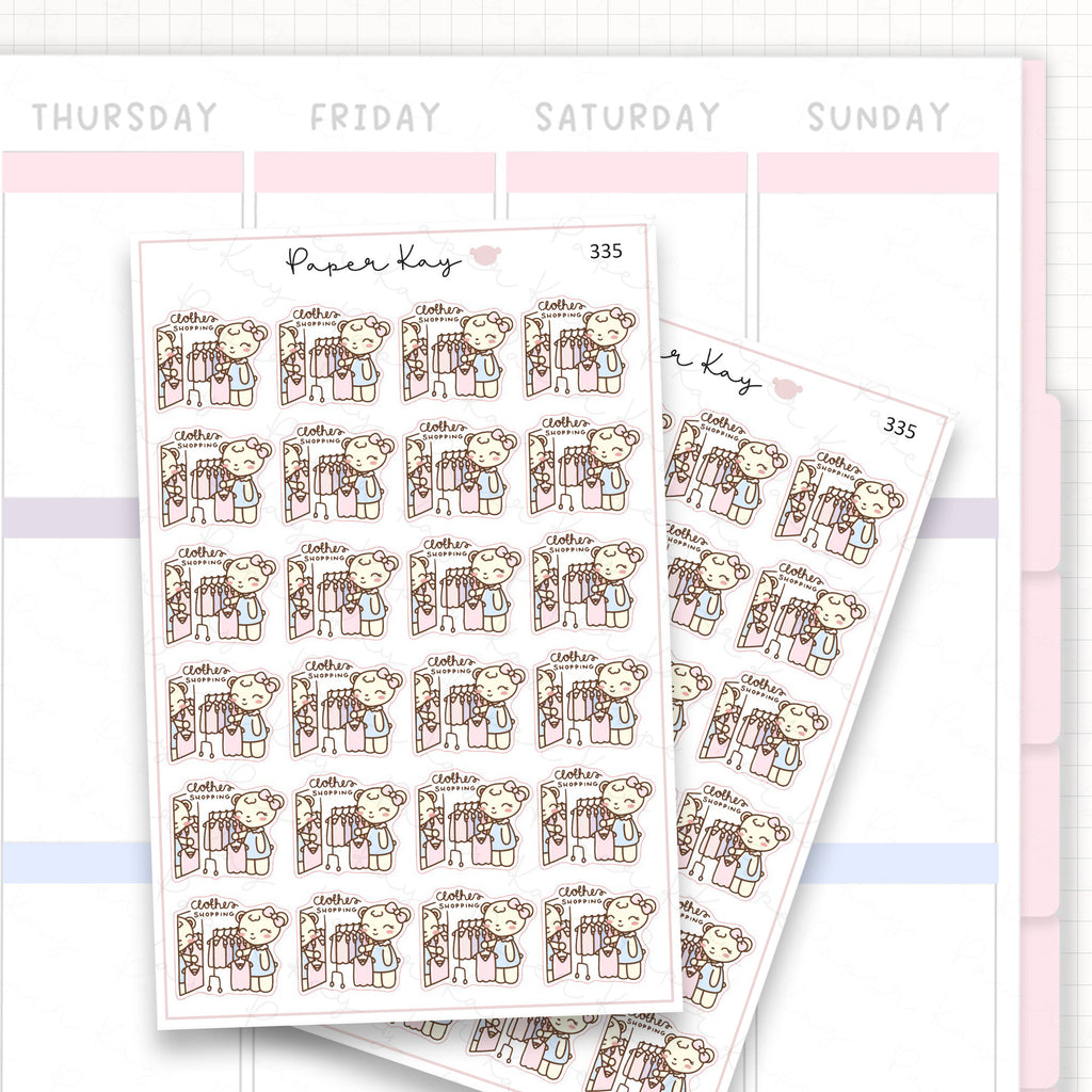 Clothes Shopping Sticker Sheet