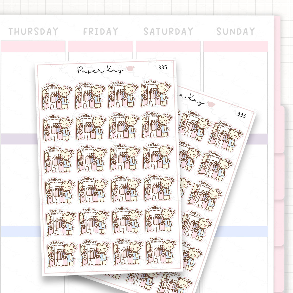Clothes Shopping Sticker Sheet