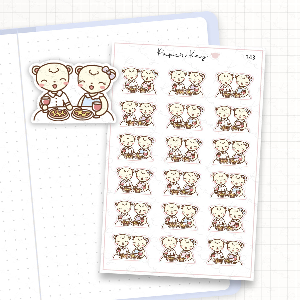 Couples Dinner Sticker Sheet