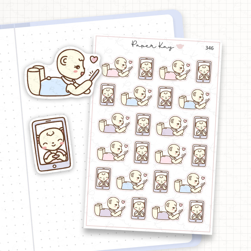 Couple Video Chatting Sticker Sheet