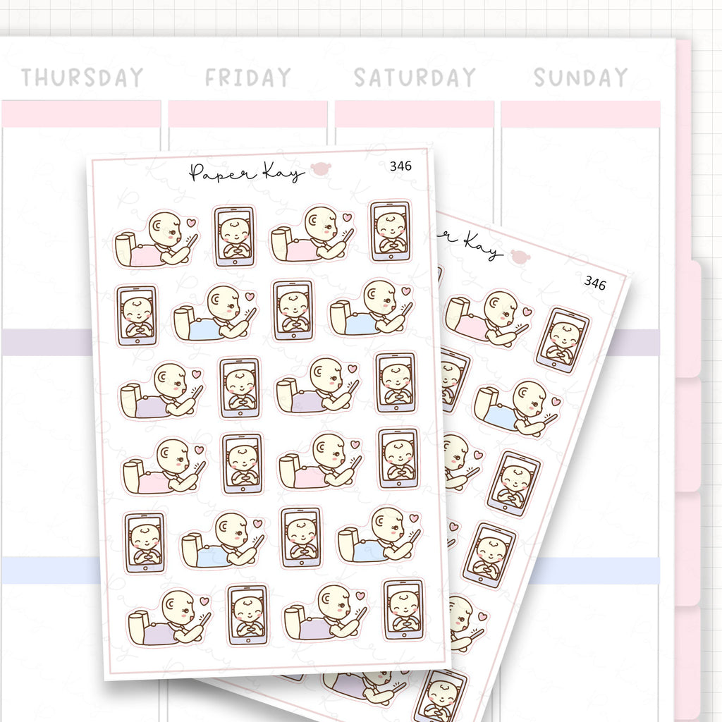 Couple Video Chatting Sticker Sheet