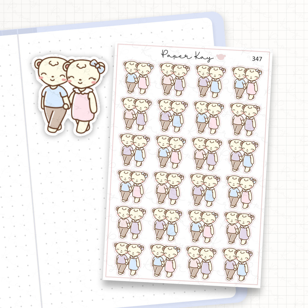 Couple on a Walk Sticker Sheet