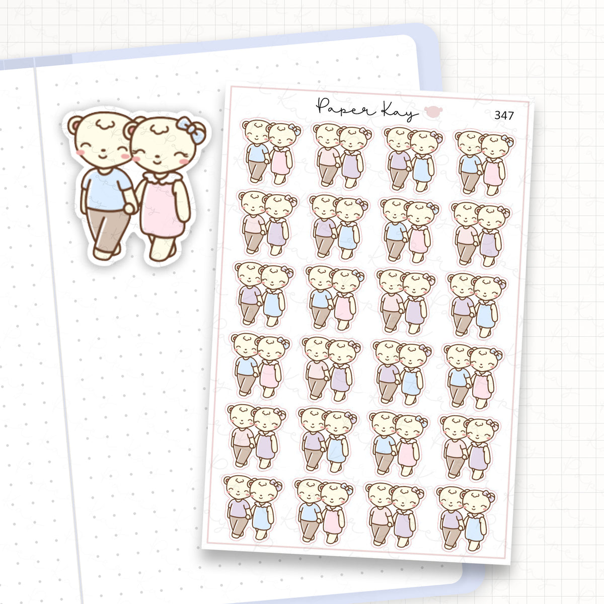 Couple on a Walk Sticker Sheet