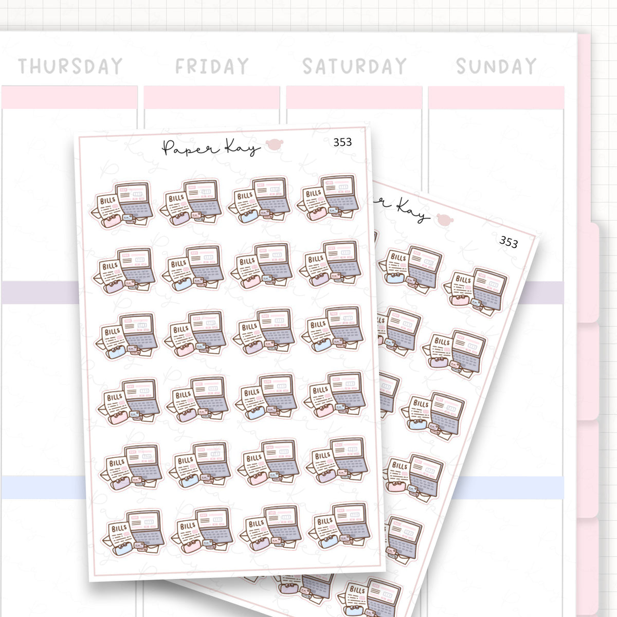 Sticker sheet product measurement.