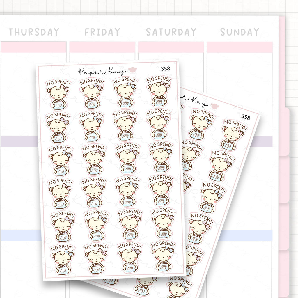 No Spend Sticker Sheet