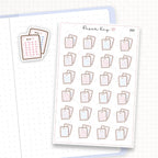 Zoomed in image of the doodles from a character planner sticker sheet.