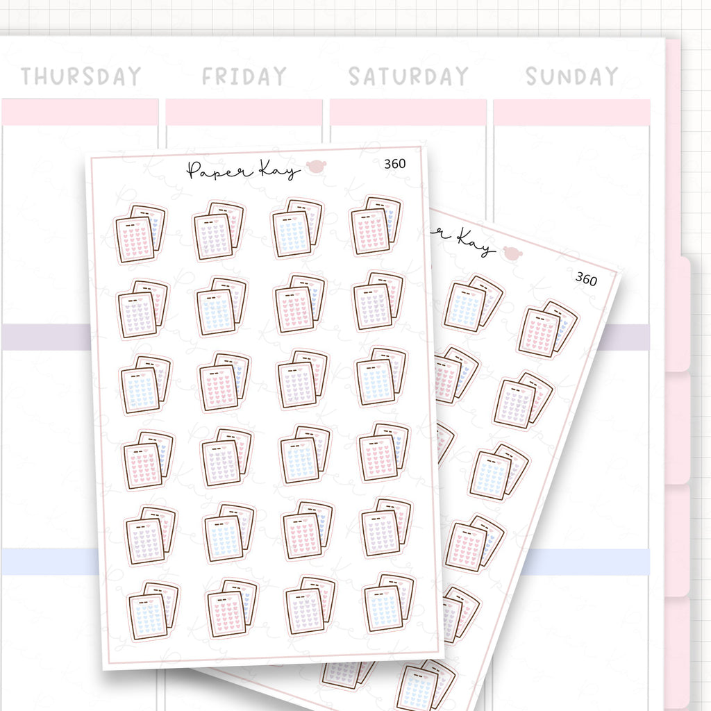 Sticker sheet product measurement.