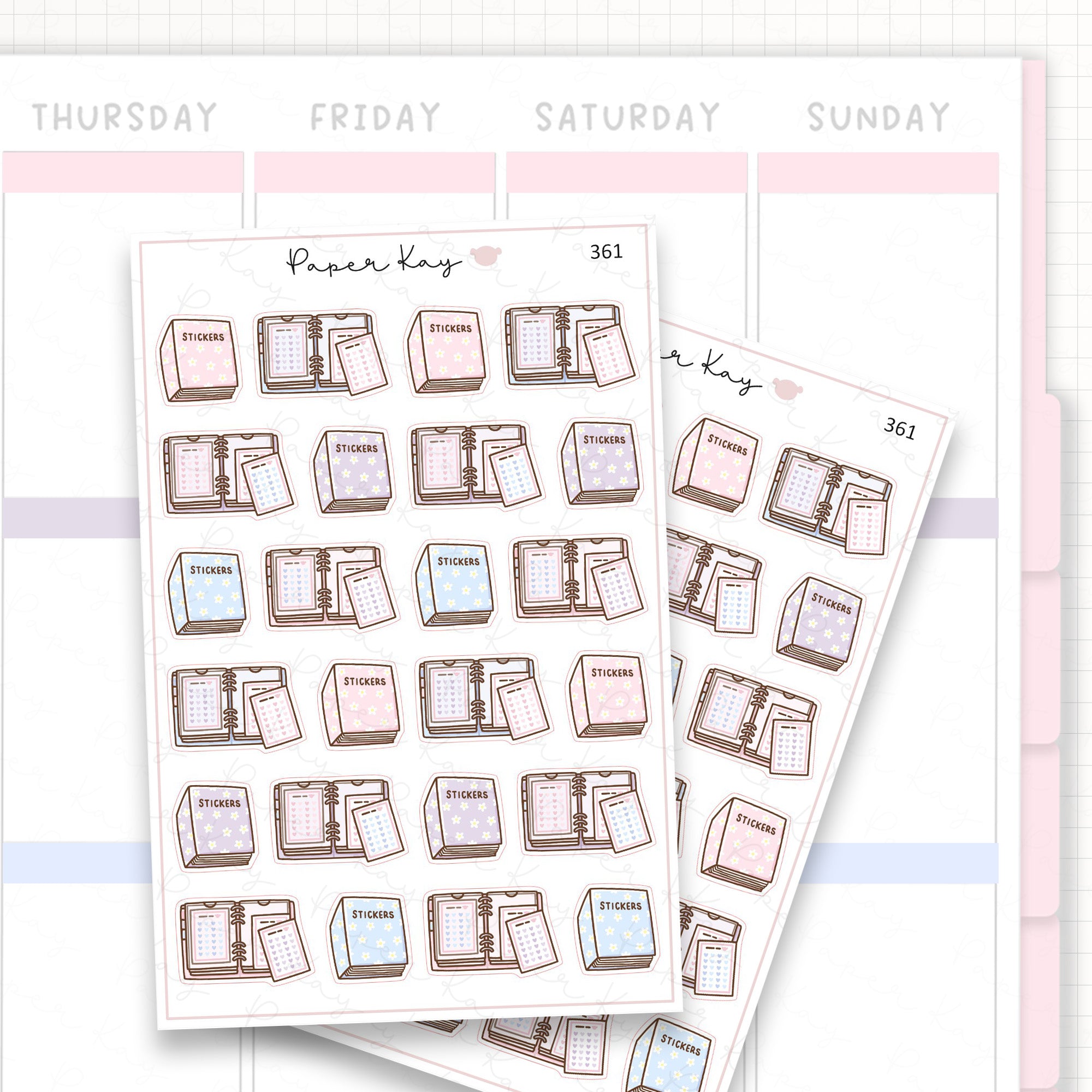 Sticker sheet product measurement.