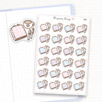 Zoomed in image of the doodles from a character planner sticker sheet.