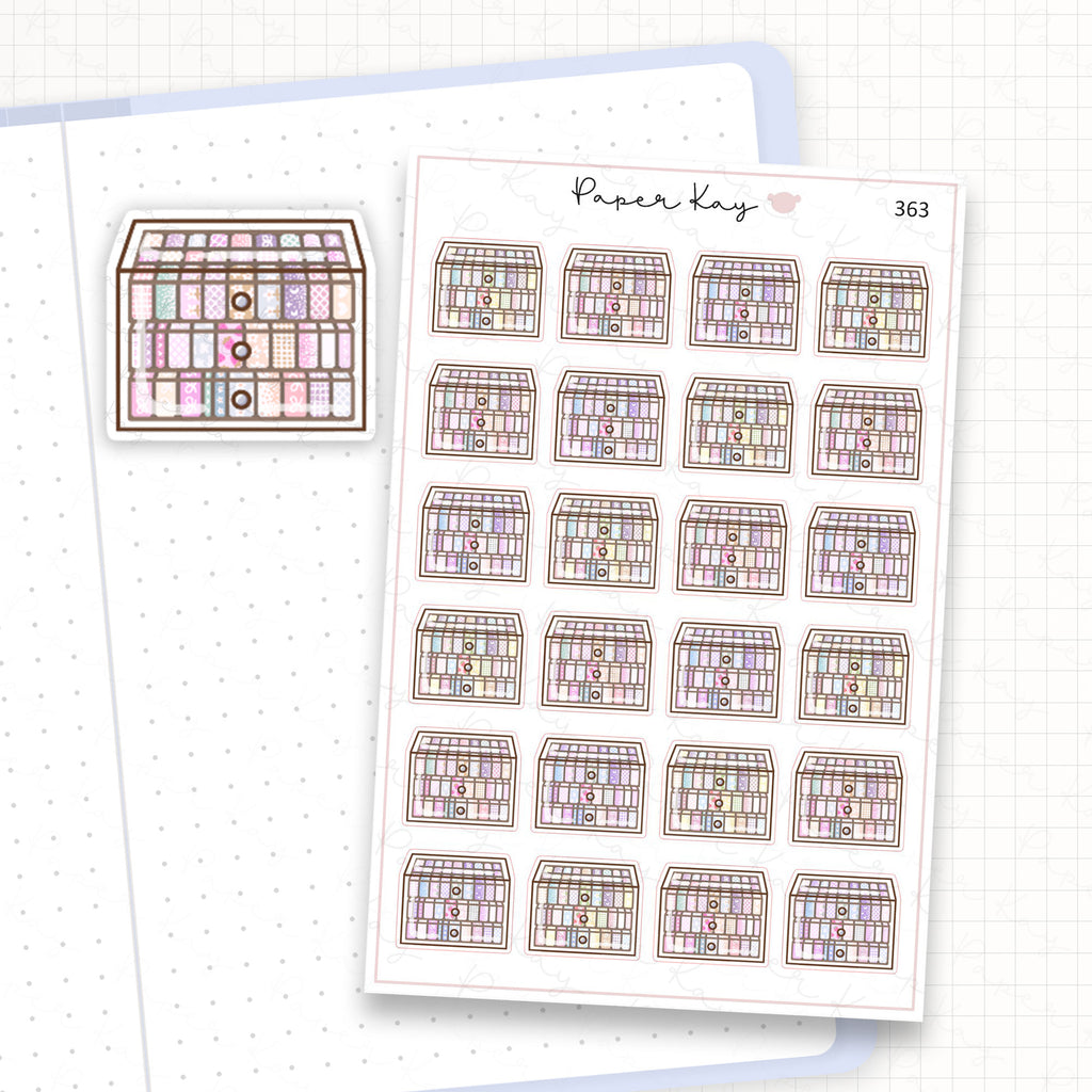 Zoomed in image of the doodles from a character planner sticker sheet.
