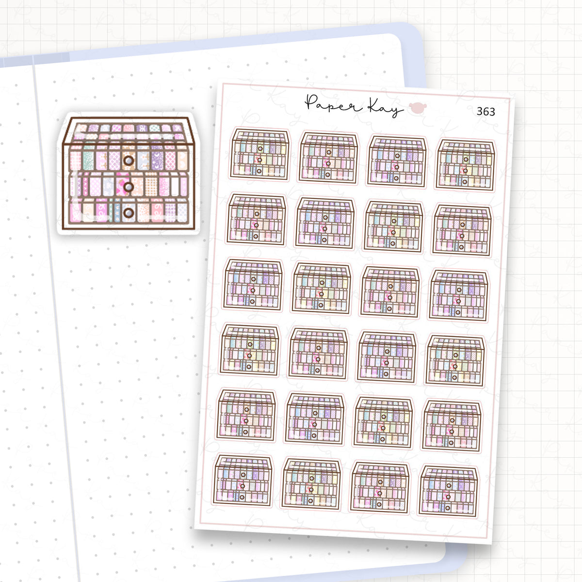 Zoomed in image of the doodles from a character planner sticker sheet.