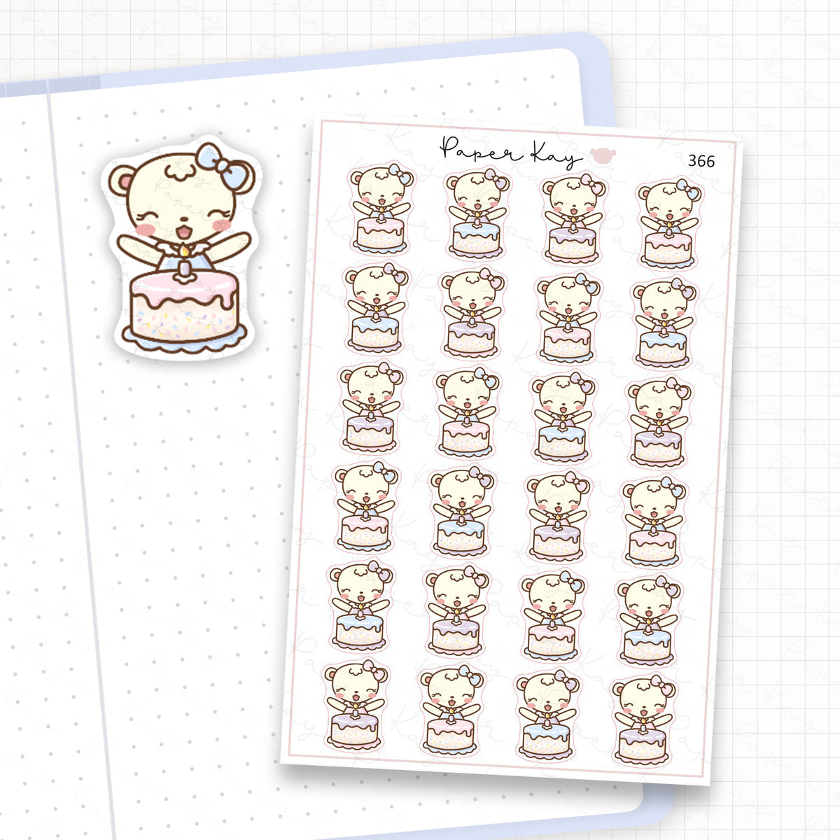 Birthday Cake Sticker Sheet