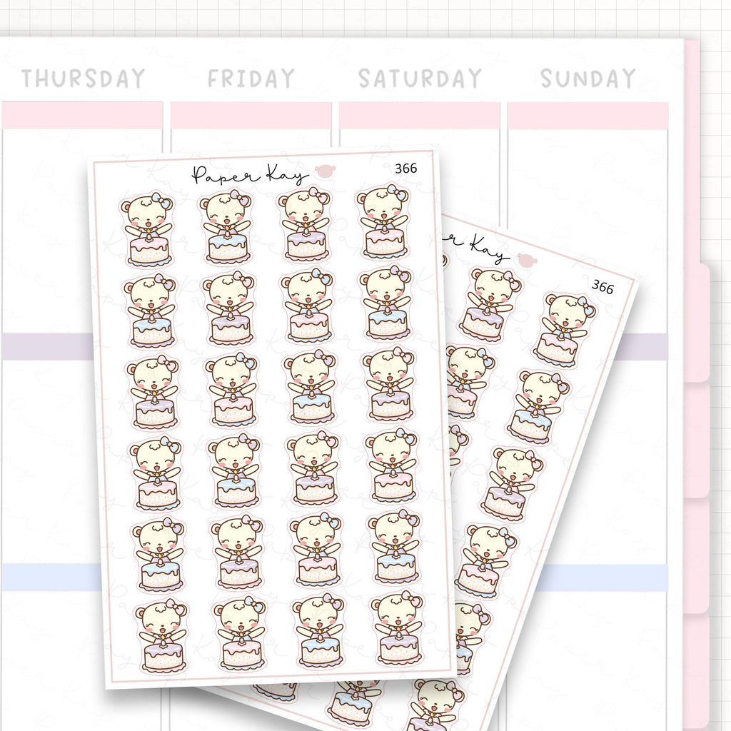Birthday Cake Sticker Sheet