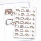 Zoomed in image of the doodles from a character planner sticker sheet.