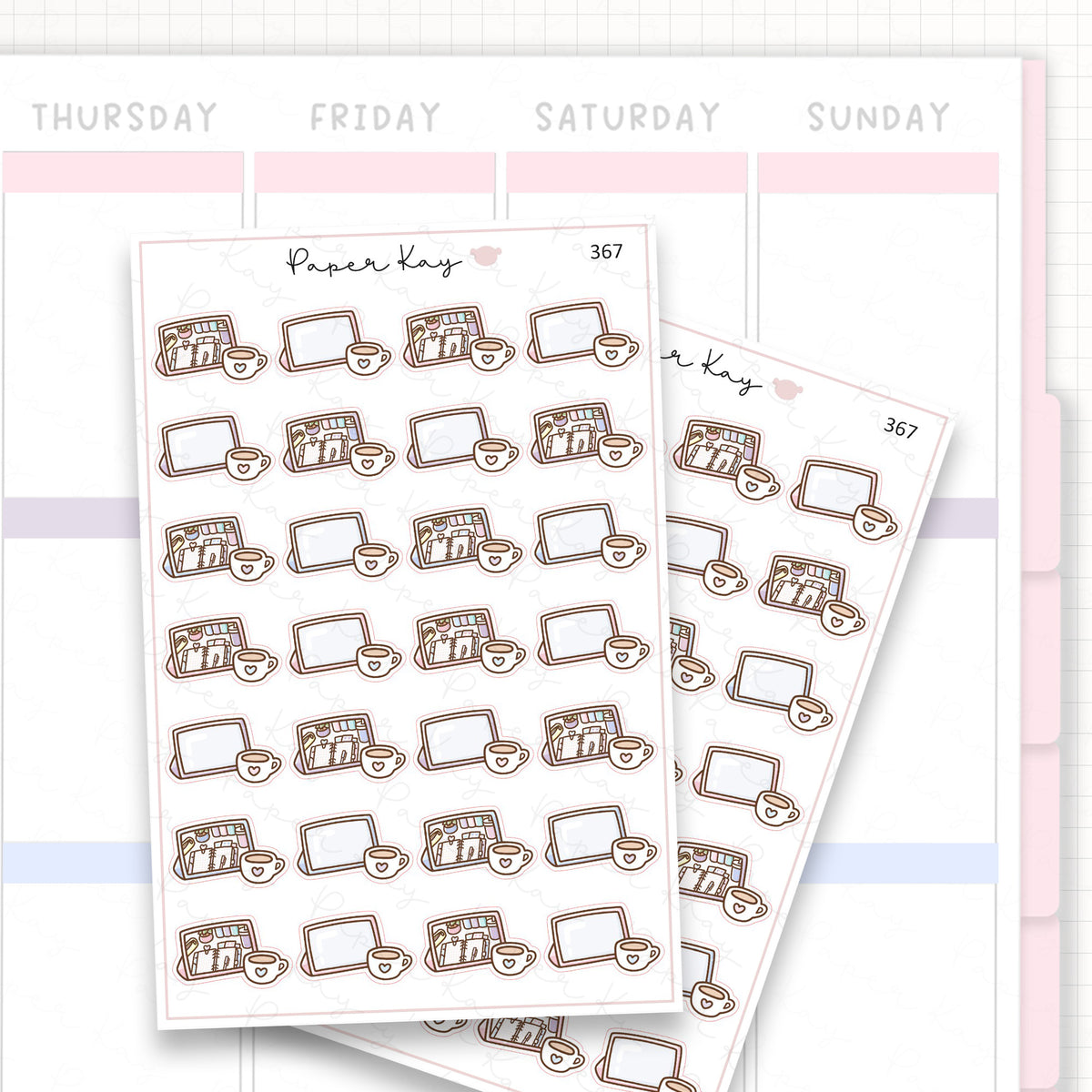 Sticker sheet product measurement.