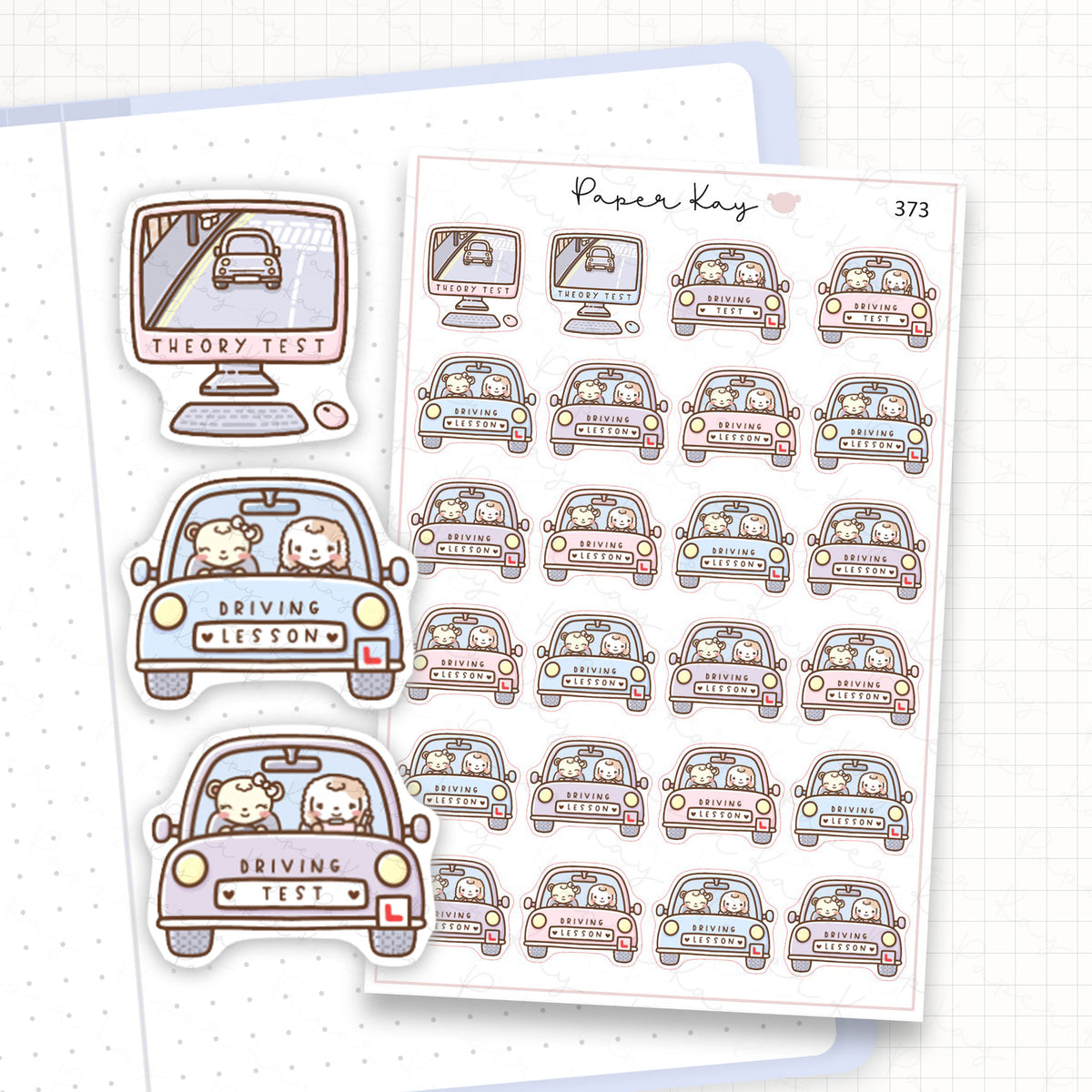 Driving Lesson/Test/Theory Test Sticker Sheet