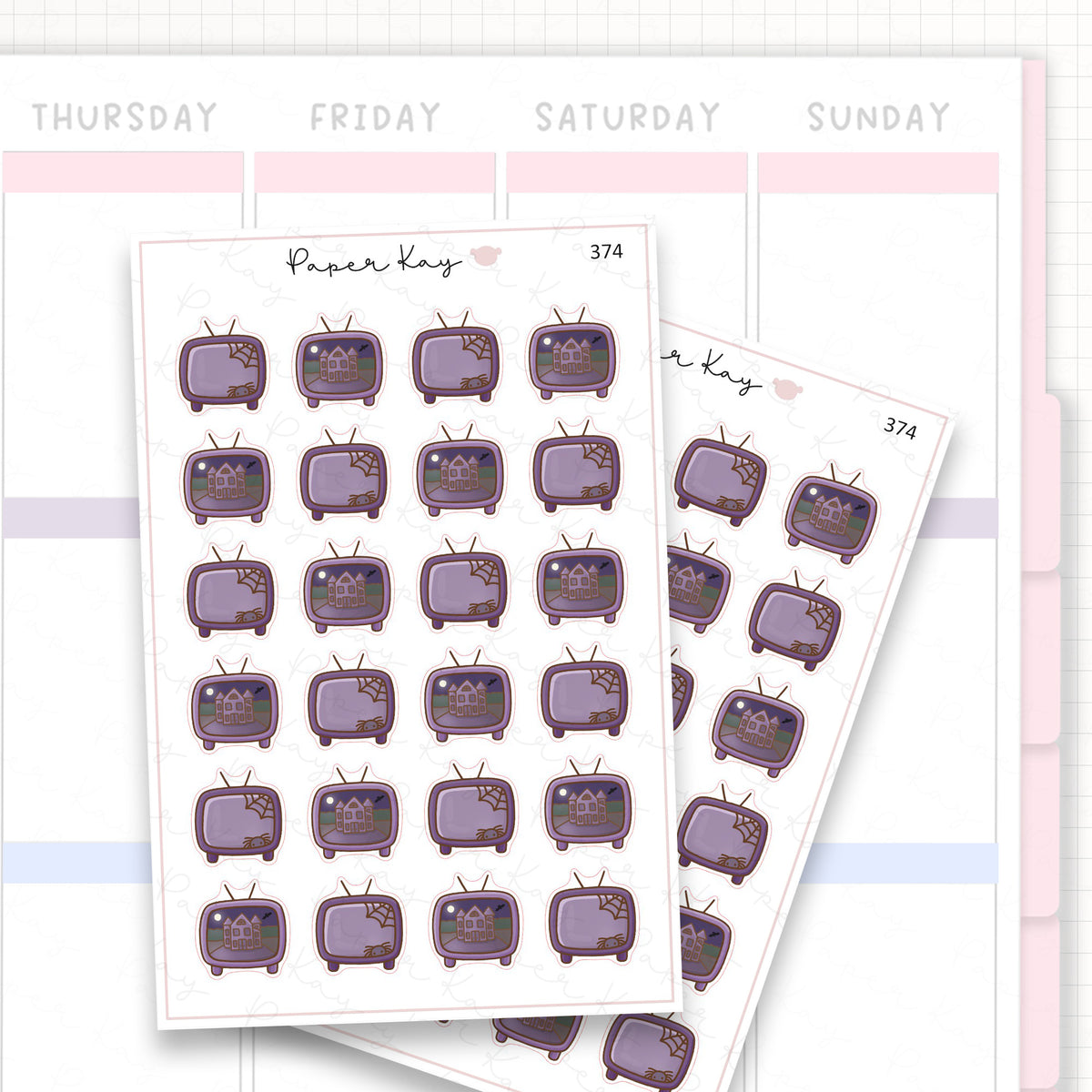 Sticker sheet product measurement.