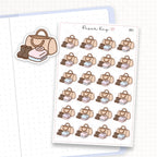 Zoomed in image of the doodles from a character planner sticker sheet.