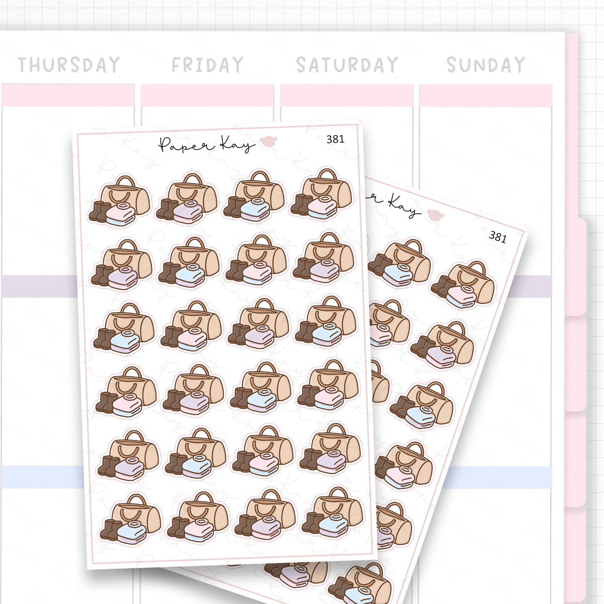 Sticker sheet product measurement.