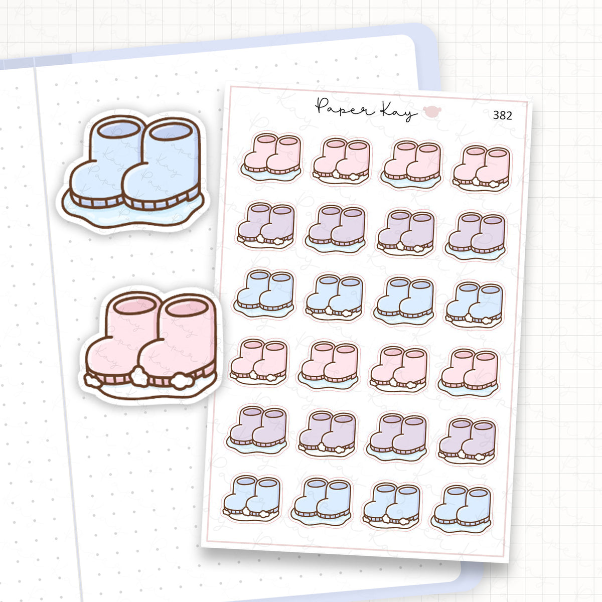 Zoomed in image of the doodles from a character planner sticker sheet.
